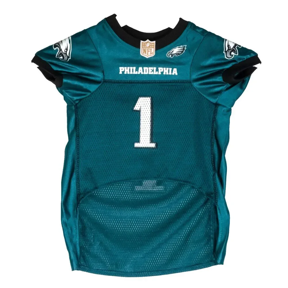 Pets First NFLPA Jalen Hurts Green Jersey for Dogs & Cats Size Large